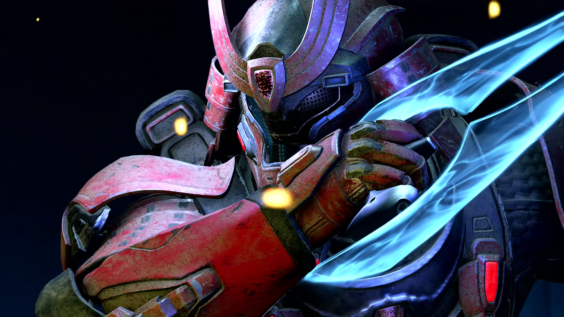 Spartan with the Yoroi Armor Core Wielding an Energy Sword.