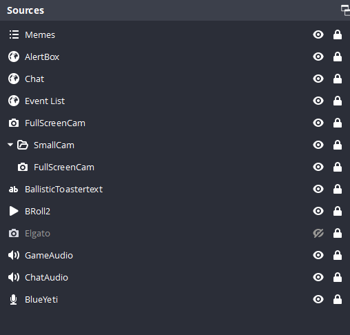 OBS Source Hierarchy for Facecam