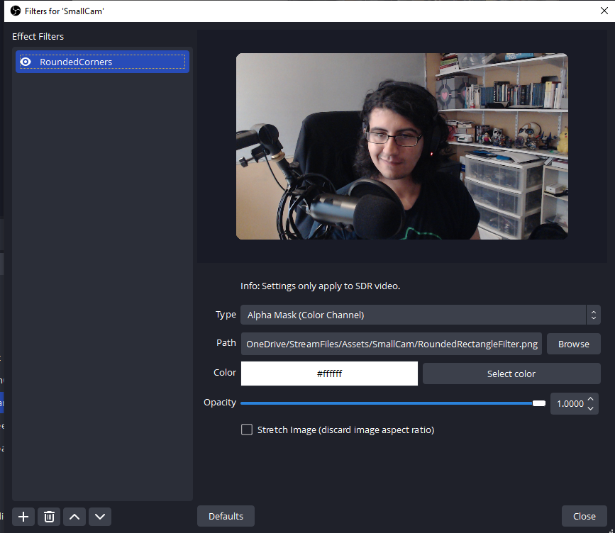 OBS Filters for Smallcam Source.