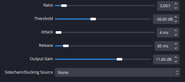 OBS Compressor settings