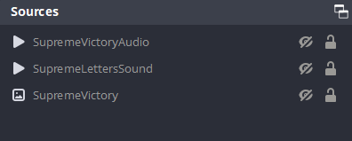 Source Hierarchy for the Supreme Victory scene in OBS