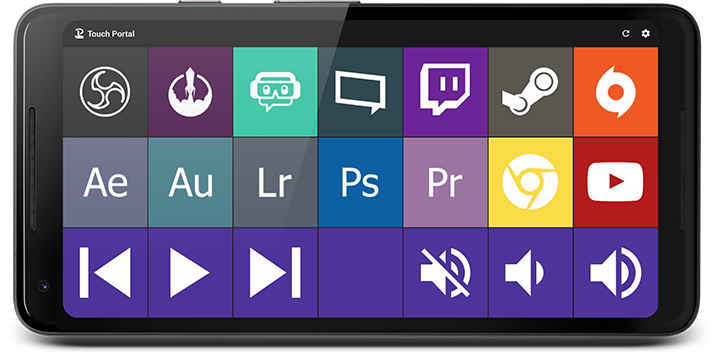 Touch Portal app running on a phone.