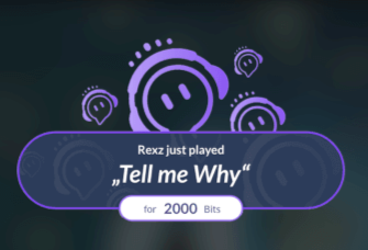 Sound Alerts Overlay showing &ldquo;Tell me Why&rdquo; redeemed for 2000 bits.